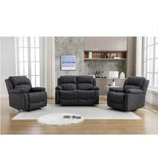 Recliner Sofas Furniture One Full Fabric Manual Reclining Suite Sofa