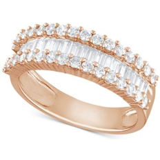 White Gold Rings Macy's Diamond Baguette Cluster Band 1 ct. t.w. in 14k White, Yellow or Rose Gold Rose Gold