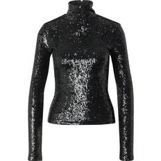 Polo Ralph Lauren Blouses Polo Ralph Lauren Sequinned Mesh Roll Neck - Black