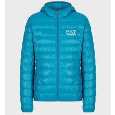 EA7 Outerwear EA7 Mens Core Identity Packable Hooded Down Jacket Medium, Colour: OCEAN