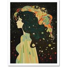 Interior Details ARTERY8 Print Klimt Inspired Aurora Borealis Modern Framed Art