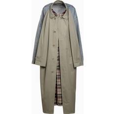 Balenciaga Coats Balenciaga Hybrid Beige And Denim Blue Cotton Coat