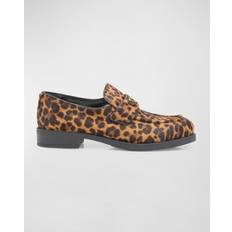 Prada Skor Prada Leopard Velvet Loafers Skor Dam