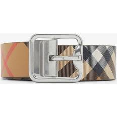 Burberry Belts Burberry Reversible Check Buckle Belt Sand/Military/Silver