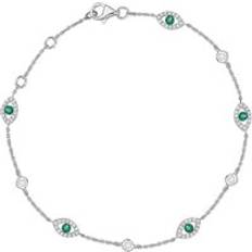 White Bracelets C W Sellors 18ct White Gold Emerald Diamond Marquise Bracelet White Gold