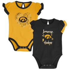 Gold Bodysuits Children's Clothing Outerstuff Girls Newborn and Infant Black, Gold Iowa Hawkeyes Too Much Love Two-Piece Bodysuit Set Black, Gold Black/Gold 0-3 months