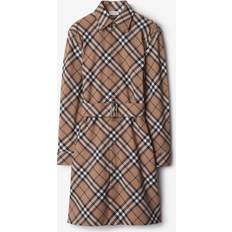 XL Dresses Burberry Check Wool Blend Shirt Dress