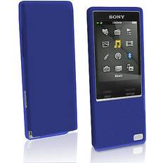 iGadgitz Blau silikon gel etui tasche für sony walkman nwz-a15 a17 schutz hülle case