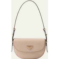 Prada Flap Leather Crossbody Bag F03MV TRAVERTINO