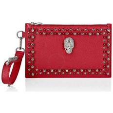 Red - Women Clutches Philipp Plein Faux-leather Crystal Stud Clutch Bag