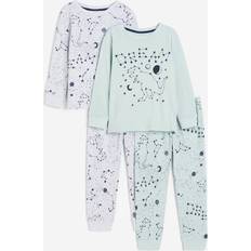 Cotton Pyjamases H&M Boys Green 2-pack printed pyjamas 1½-2Y