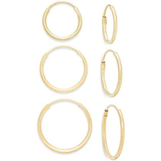 Macy's Gold Earrings Macy's 3-Pc. Set Endless Hoop Earrings in 10k Gold Yellow Gold