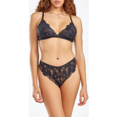 Black Lingerie Sets iCollection Women's Piece Lace Bralette and Panty Lingerie Set Black