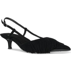 Jeffrey Campbell Shoes Jeffrey Campbell Lasso Fringed Kitten-Heel Slingback Pumps Black Suede 7.5M