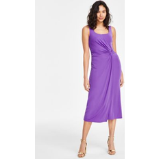 Purple - Women Dresses Anne Klein Women's Side-Shirred O-Ring Midi Dress Passion Purple