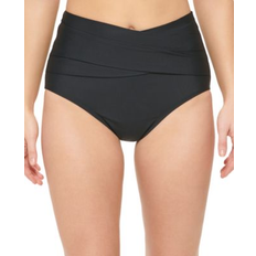 Calvin Klein Bikinis Calvin Klein Women's High-Waist Cross-Over Tummy-Control Bikini Bottoms Black