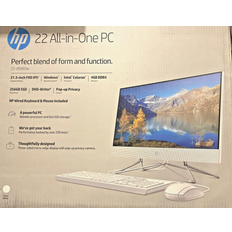 White Desktop Computers HP 22-df0003w desktop 256gb ssd