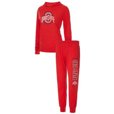 Clothing Concepts Sport Women's Scarlet Ohio State Buckeyes Long Sleeve Hoodie T-shirt and Pants Sleep Set Scarlet