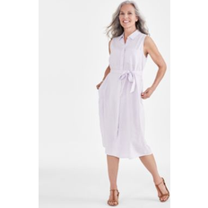 Linen Clothing Style & Co Women's Sleeveless Shirtdress, Created for Macy's Lavender Fog