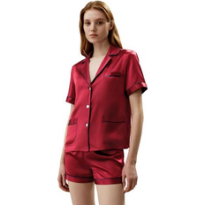 LilySilk Women's Momme Summer Short Pajama Set for Women Claret XSmall
