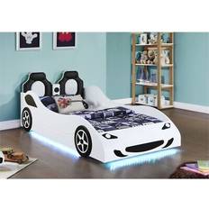 Kid's Room Coaster Cruiser Wood Twin LED Car Bed Twin