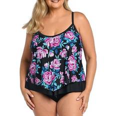 Swimwear Maxine Women's Flutter Hem Swim Tankini Midnight Orchid