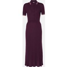 Gabriela Hearst Eyot silk and cashmere midi dress purple UK 14