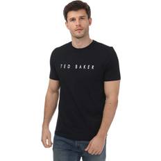 Ted Baker Clothing Ted Baker Mens Broni Branded T-Shirt in Black Cotton