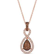 Brown Necklaces Le Vian Diamond Pendant Necklace 7/8 ct tw Round 14K Strawberry Gold 19" Rose Gold one size