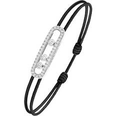 Messika Armband mess.cares black cord vitguld