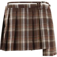 Acne Studios Skirts Acne Studios Pleated Wool-Blend Mini Skirt - Brown Beige