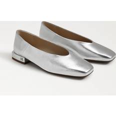 Silver Ballerinas Sam Edelman Kasey Square Toe Ballet Flat Soft Silver Leather