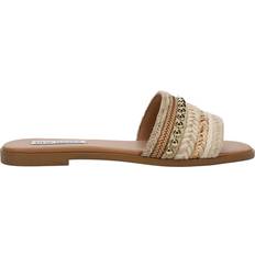 Platform Slides Steve Madden Kassi Raffia Studded Slide Sandals Beige