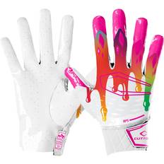 Football Cutters Limited Edition Football Gloves Rev Pro 5.0 Ultra Grip No Slip Wide Receiver 1 Pair Drip White/Multi, Small