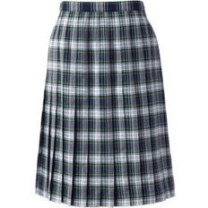 Skirts Lands' End Women's School Uniform Plaid Pleated Skirt Below the Knee White plaid