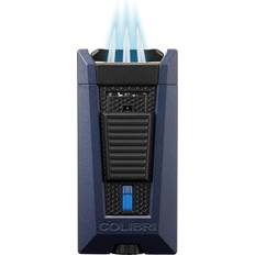 Lighters Colibri Stealth Triple Jet Flame Butane Lighter, Windproof & Refillable, Cigar Enthusiast's Choice with Blue Fuel Window and Adjustable Flame Navy Black