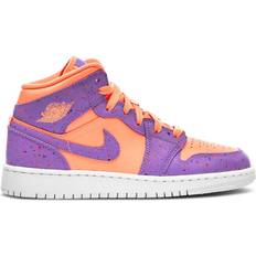 Orange Basketball Shoes Children's Shoes Air Jordan 1 Mid SE GS 'Atomic Pulse' Orange Kid's