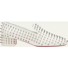 Christian Louboutin Low Shoes Christian Louboutin Spikeasy Studded Red Sole Slip-On Loafers BIANCOLIN BIANCO 10.5B 40.5EU