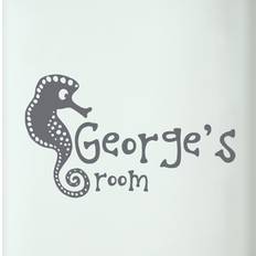 Grey Wall Decor Happy Larry Personalised Seahorse Kids Room Sticker Wall Decor