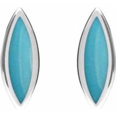 Turquoise Earrings C. W. Sellors Sterling Silver Turquoise Toscana Marquise Stud Earrings Silver