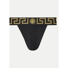 Versace Underwear Versace Black Greca Border Jockstrap - Black Gold Gree