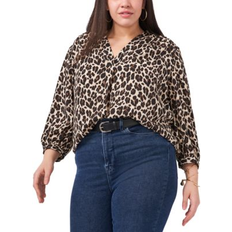 Leopard Blouses Vince Camuto Plus Leopard Print Button Down Shirt