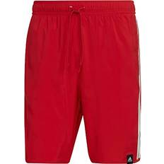 Adidas Red Swimwear adidas Classic-Length 3-Stripes Swim Shorts Men's, Red