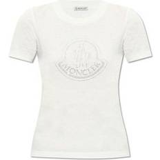 Moncler Wit Tops Moncler T-shirt Avec Logo En Cristaux - Multi