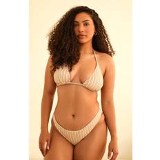 Beige - Women Bikini Tops Dippin' Daisy's Women's Palm Top Nostalgia stripe Small