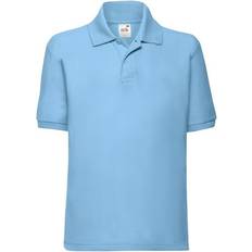 Blue Polo Shirts Fruit of the Loom Plain Pique Polo Shirt Blue 3-4 Years