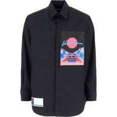 Valentino Skjortor Valentino Logo Patch Skjorta Långärmad - Black