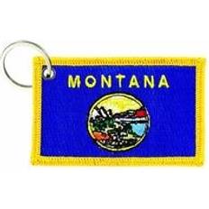Wallets & Key Holders Montana Keychain keyring embroidered embroidery patch double sided flag