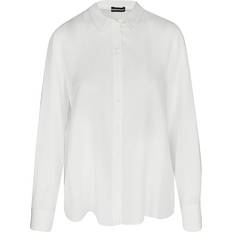 Women Blouses Emporio Armani Silk Crêpe-De-Chine Shirt Pleated Back