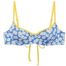 Frankies Bikinis Cola Underwire Balconette Top in Blue Daisy Colour: Blue